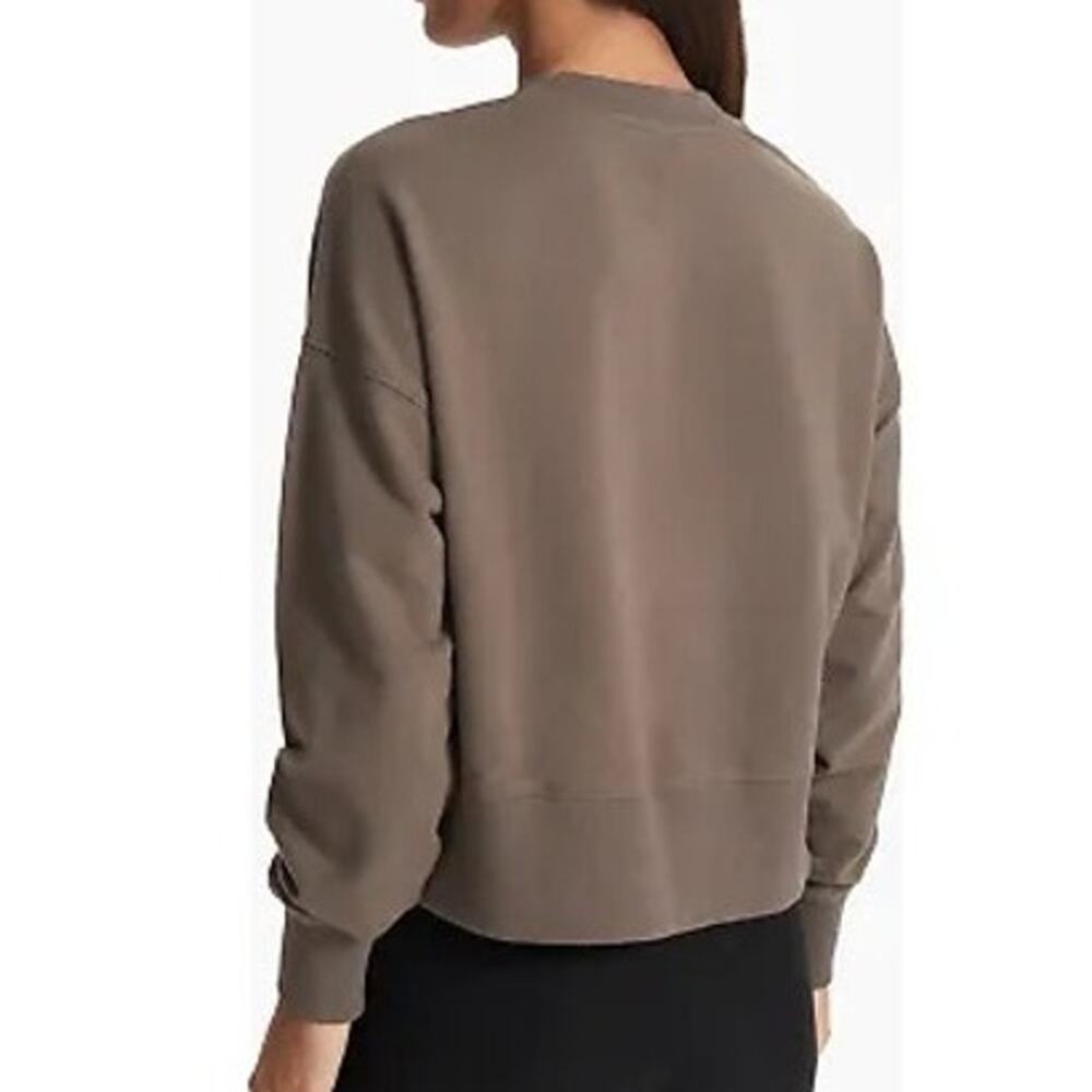 Vuori Laguna Henley in Cocoa Heather Long Sleeve Organic Cotton Sweater Women XS - Picture 4 of 16